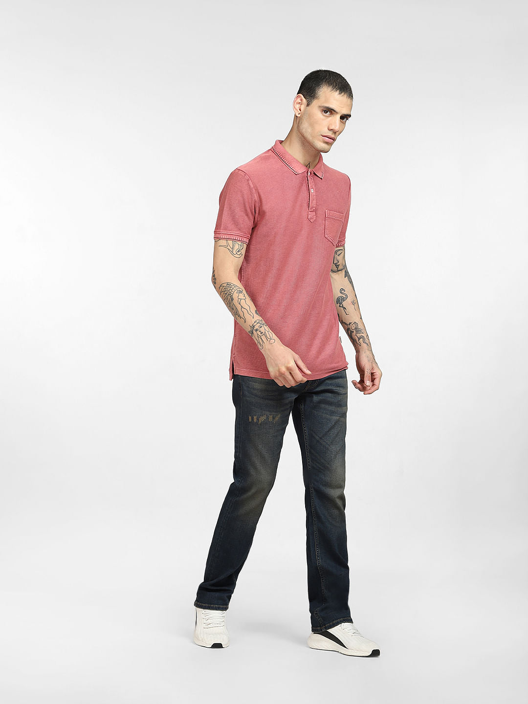 Pink Faded Polo T-shirt