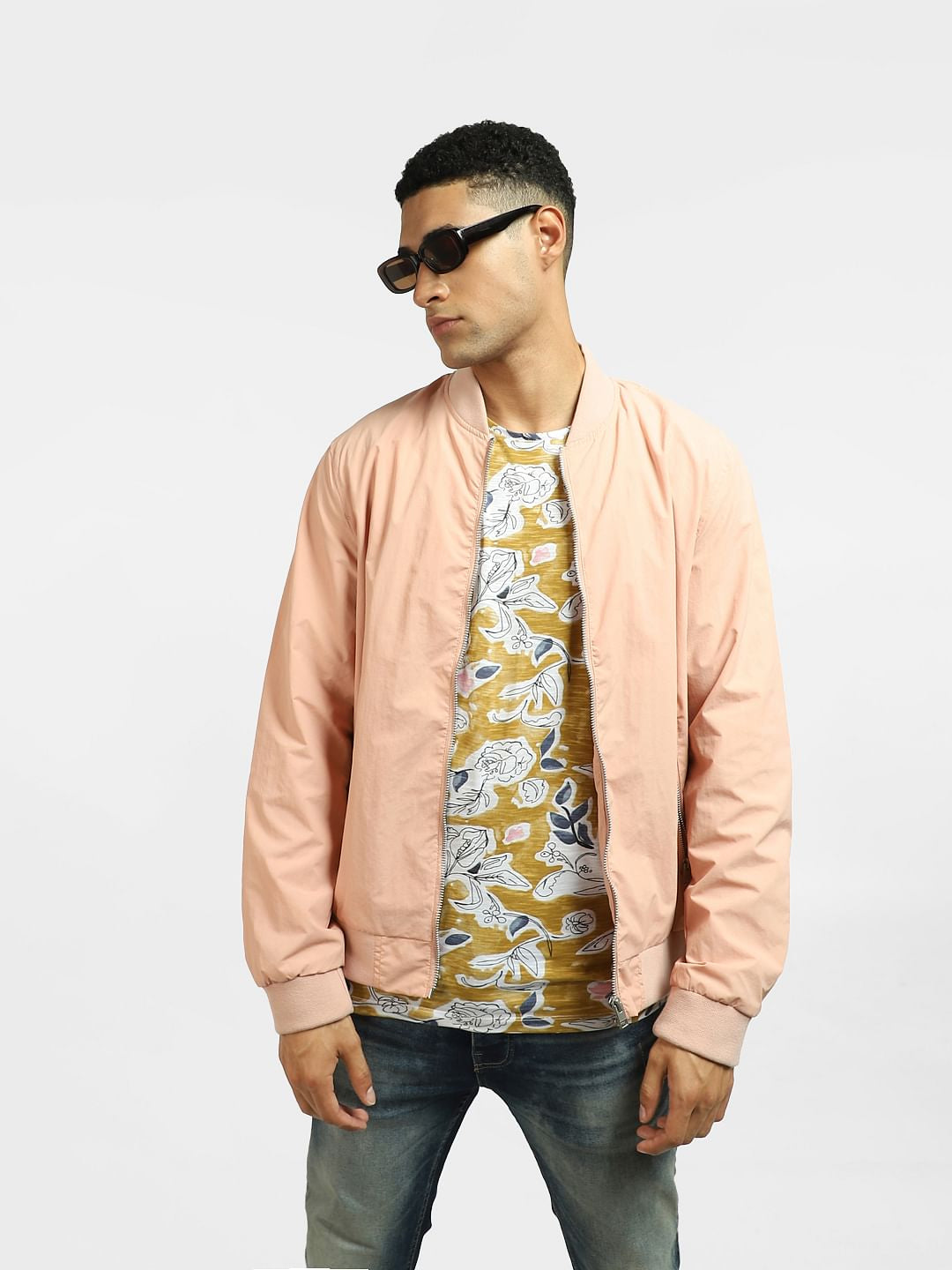 Yellow Floral Crew Neck T-shirt