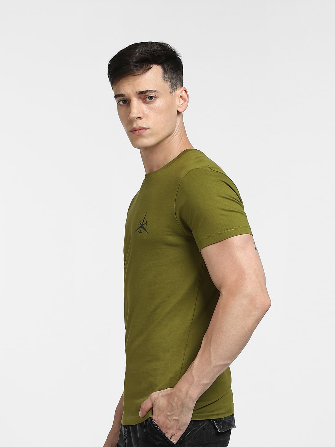 Green Logo Print T-shirt