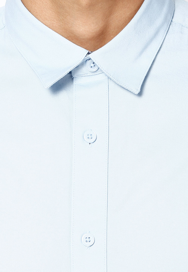Solid Cashmere Blue Casual Shirt