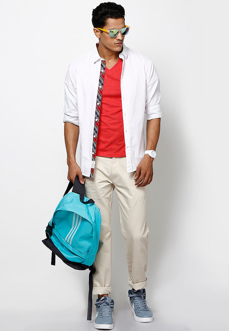Solid White Casual Shirt