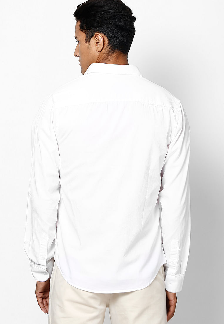 Solid White Casual Shirt