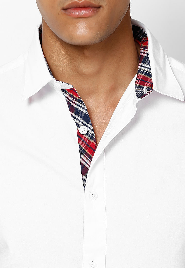 Solid White Casual Shirt