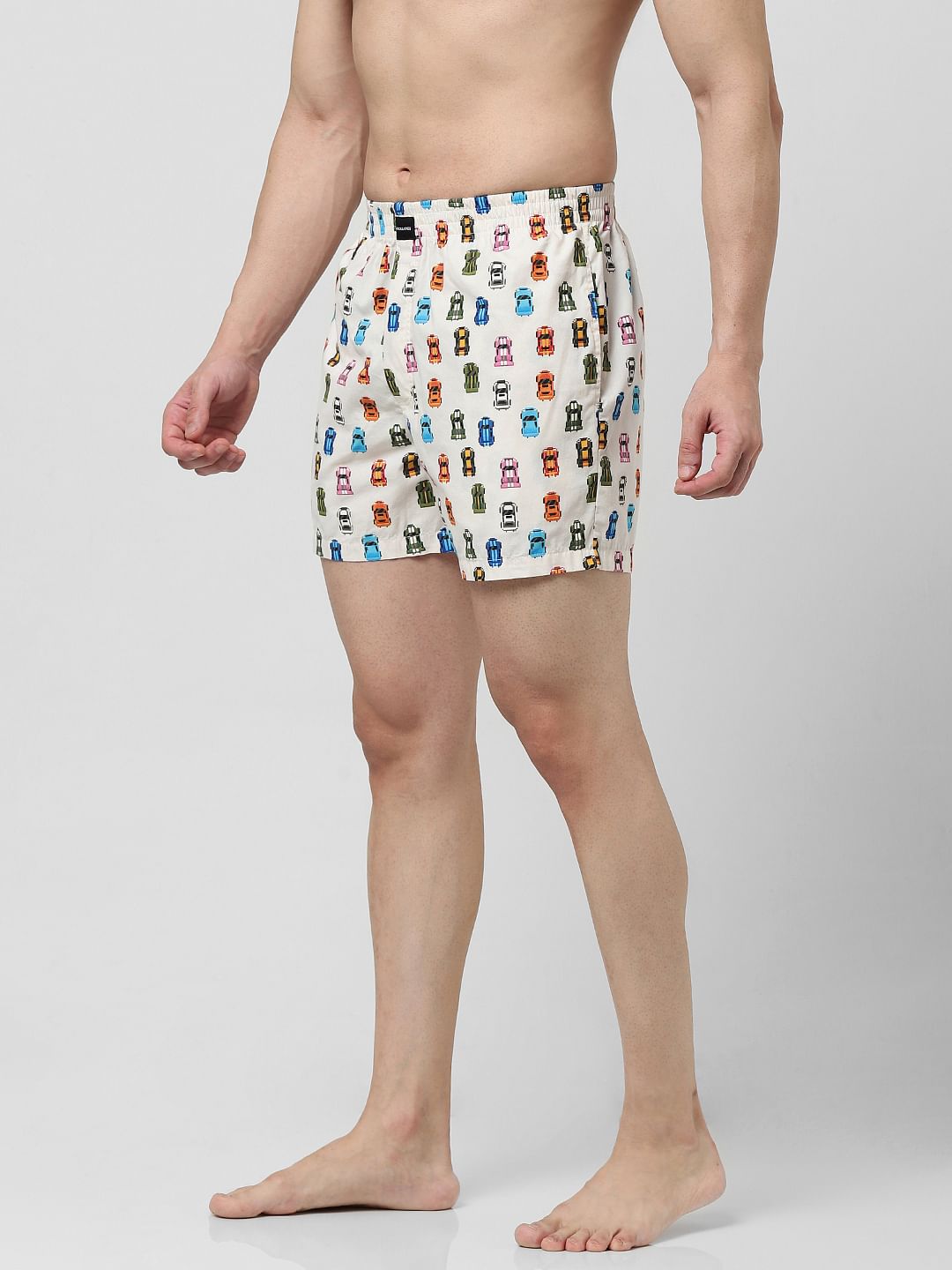 Beige Printed Boxers