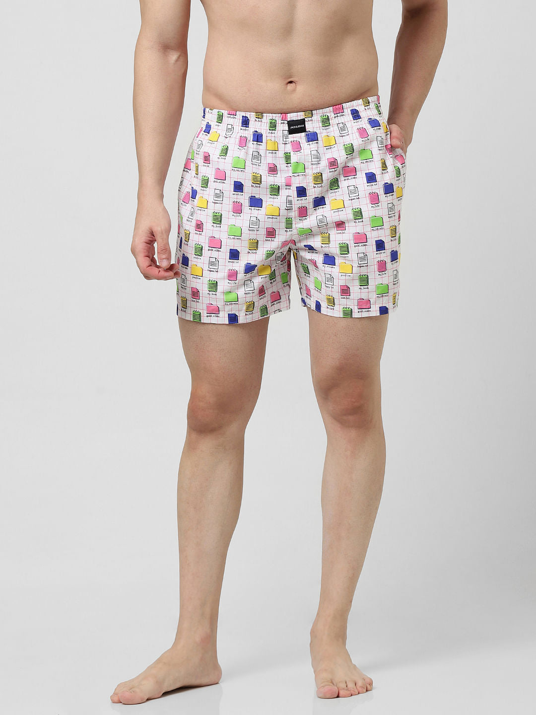 White Printed Boxers