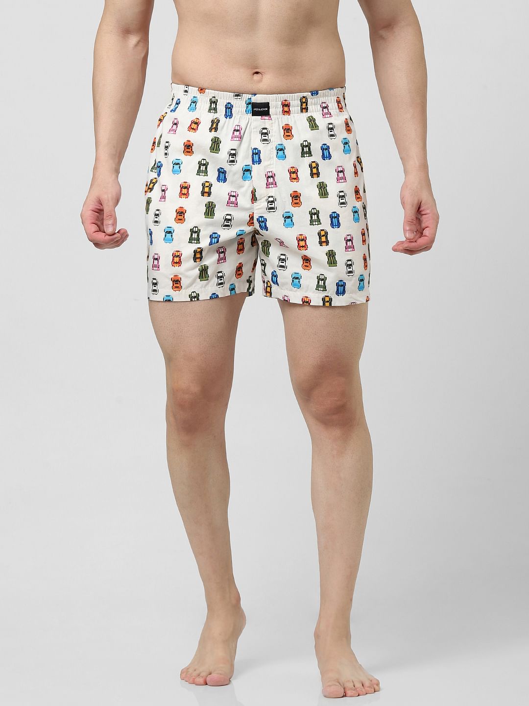 Beige Printed Boxers