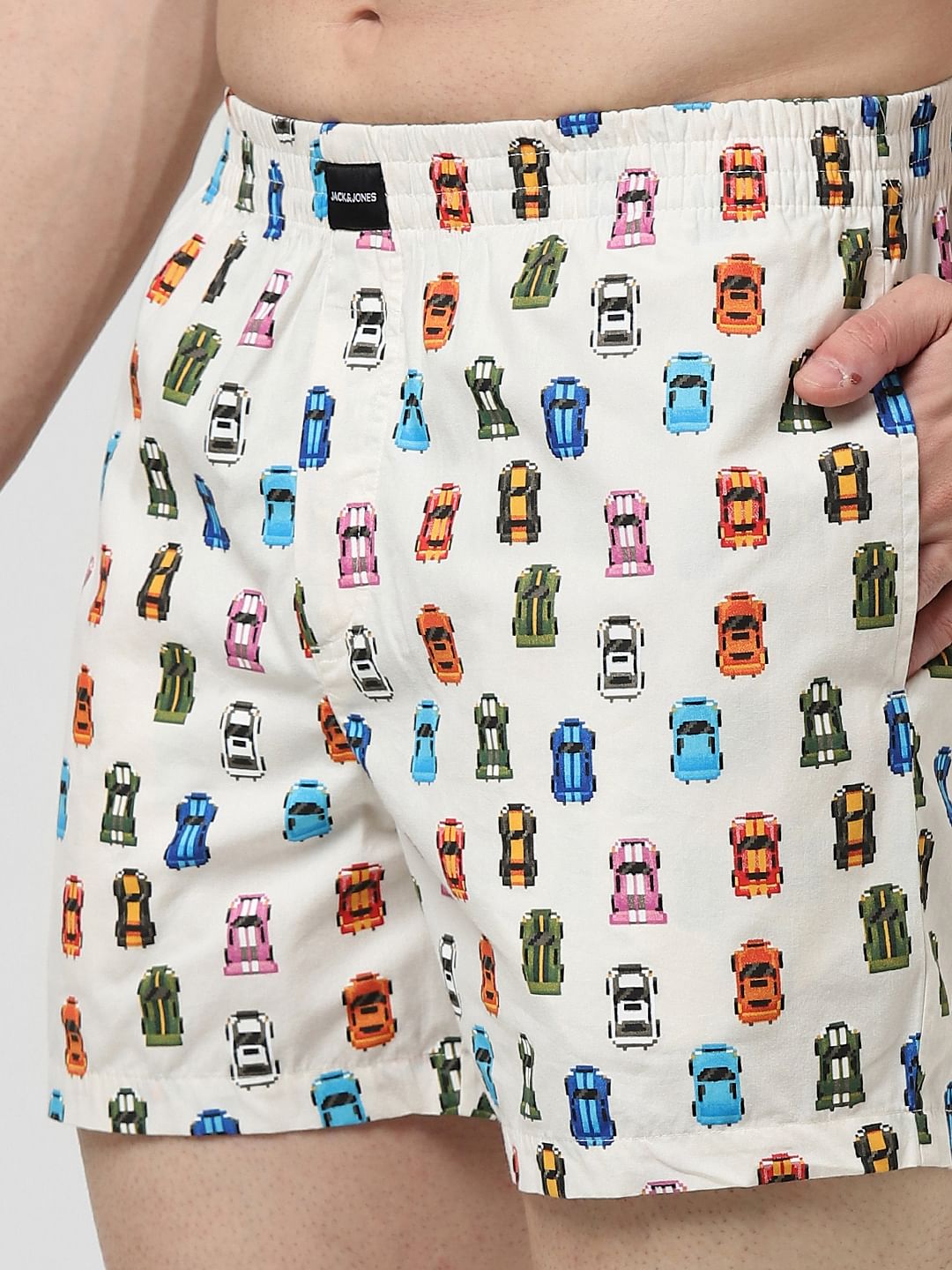 Beige Printed Boxers