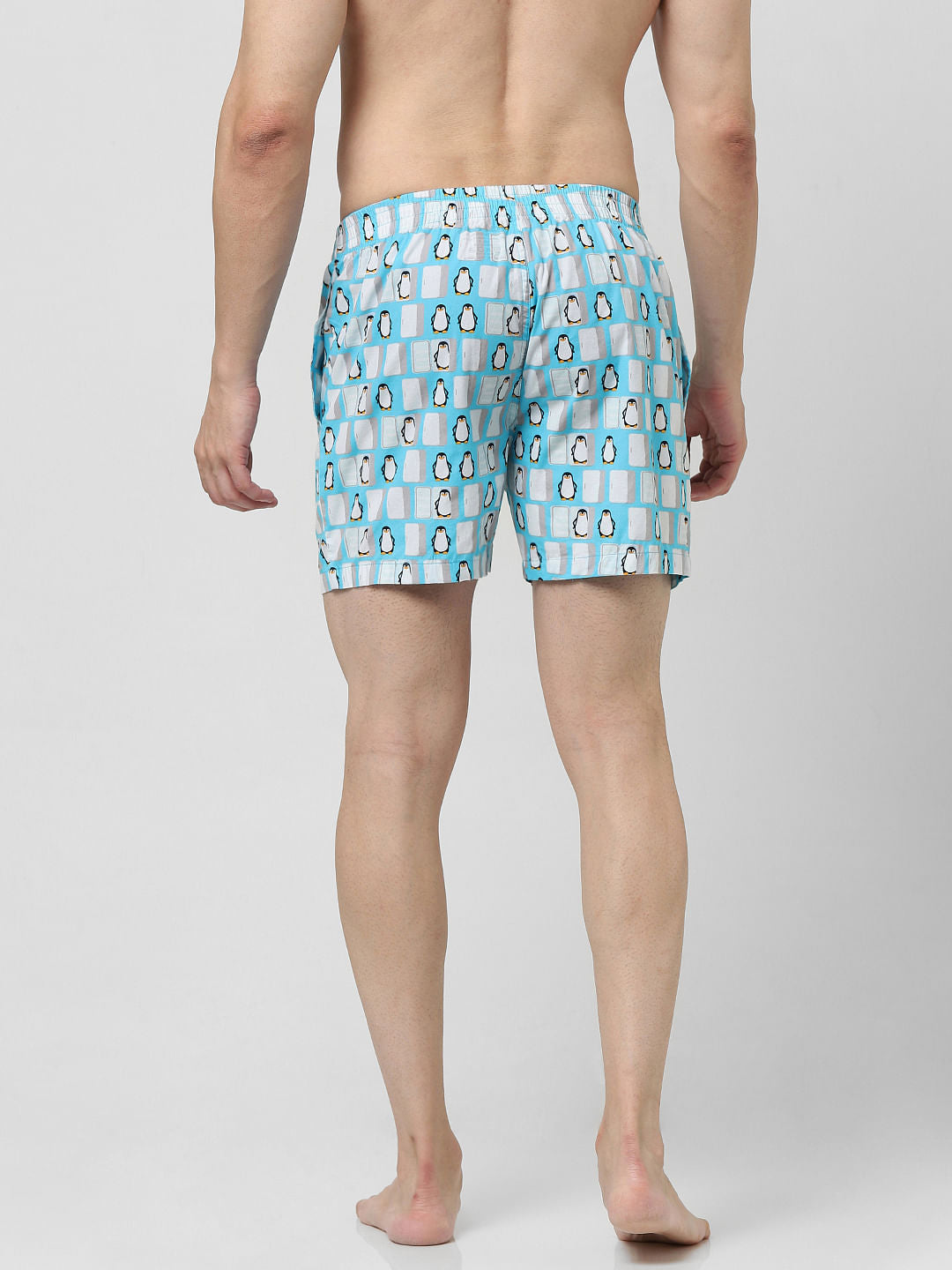 Blue Penguin Print Boxers