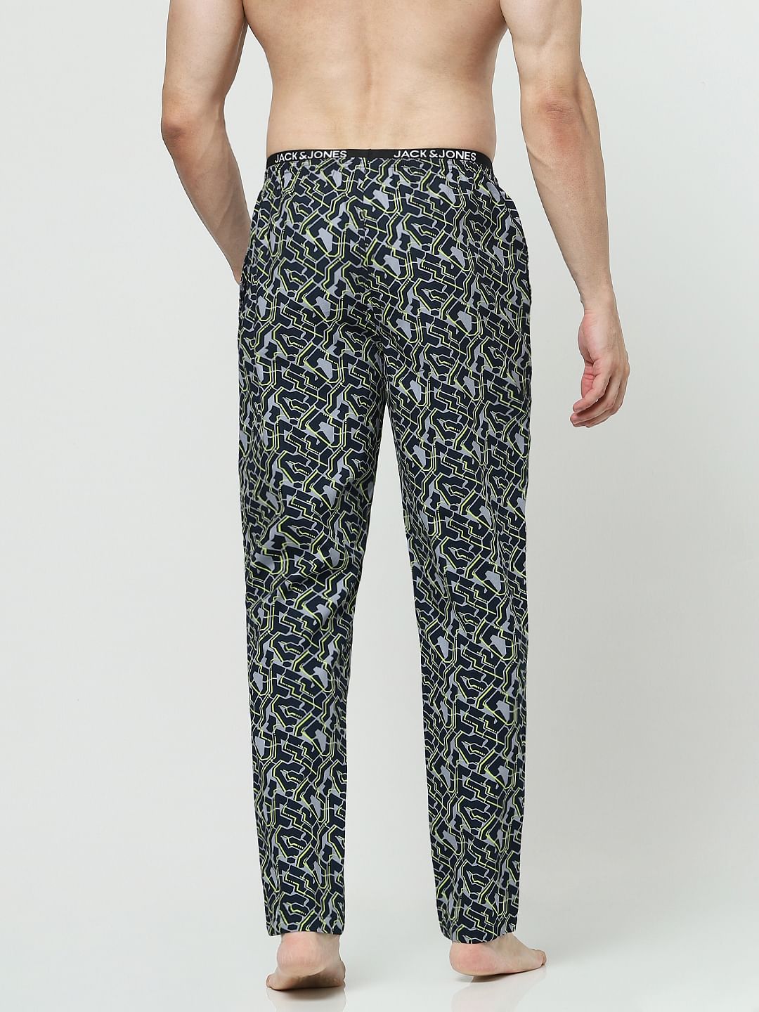 Dark Blue Printed Pyjamas