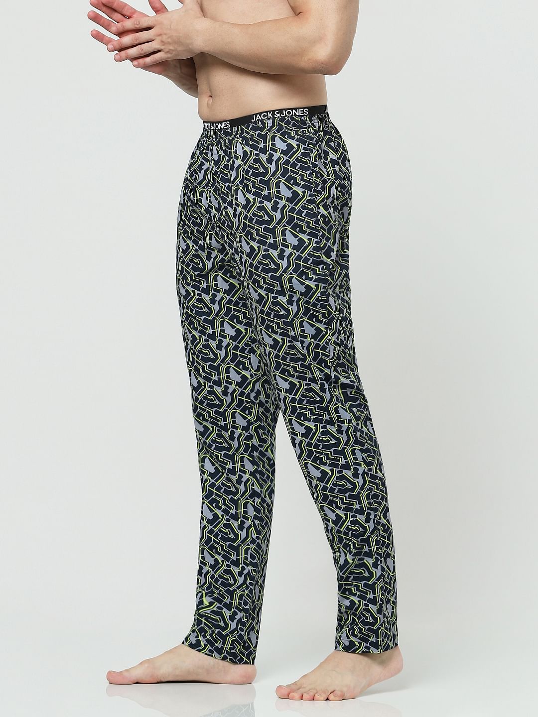 Dark Blue Printed Pyjamas