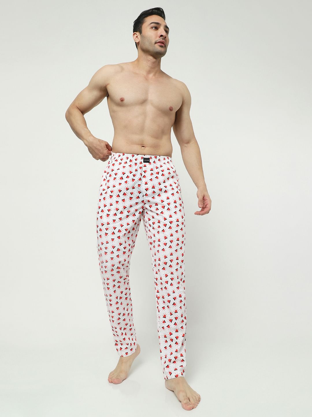 White Printed Cotton Pyjamas