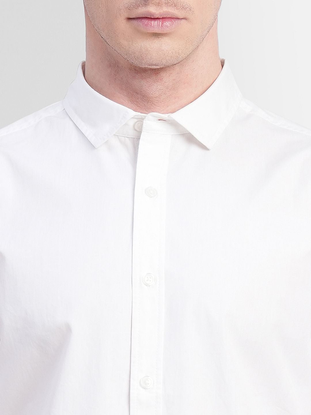 White Tape Detail Full Sleeves Shirt