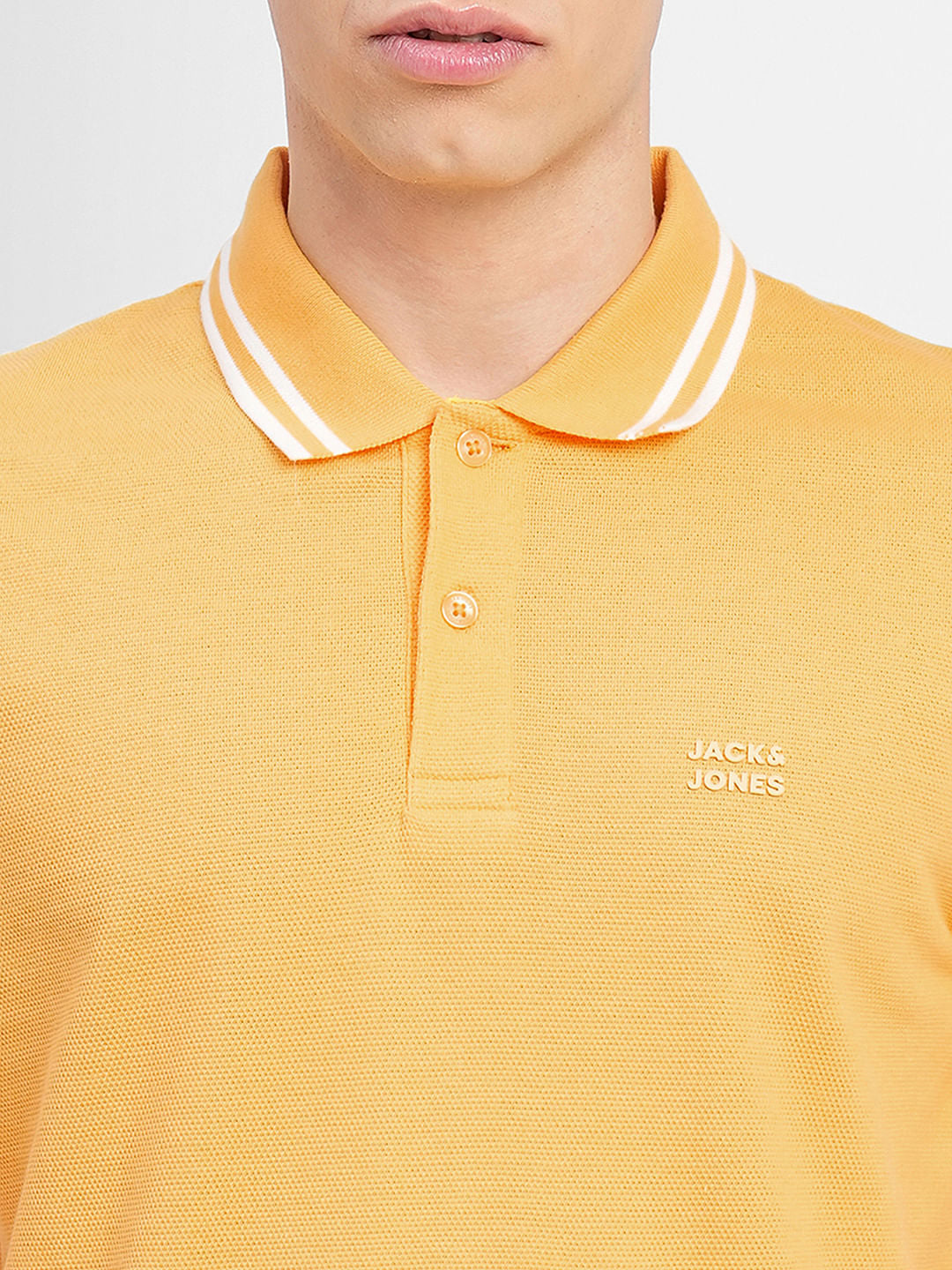 Yellow Contrast Tipping Polo T-shirt