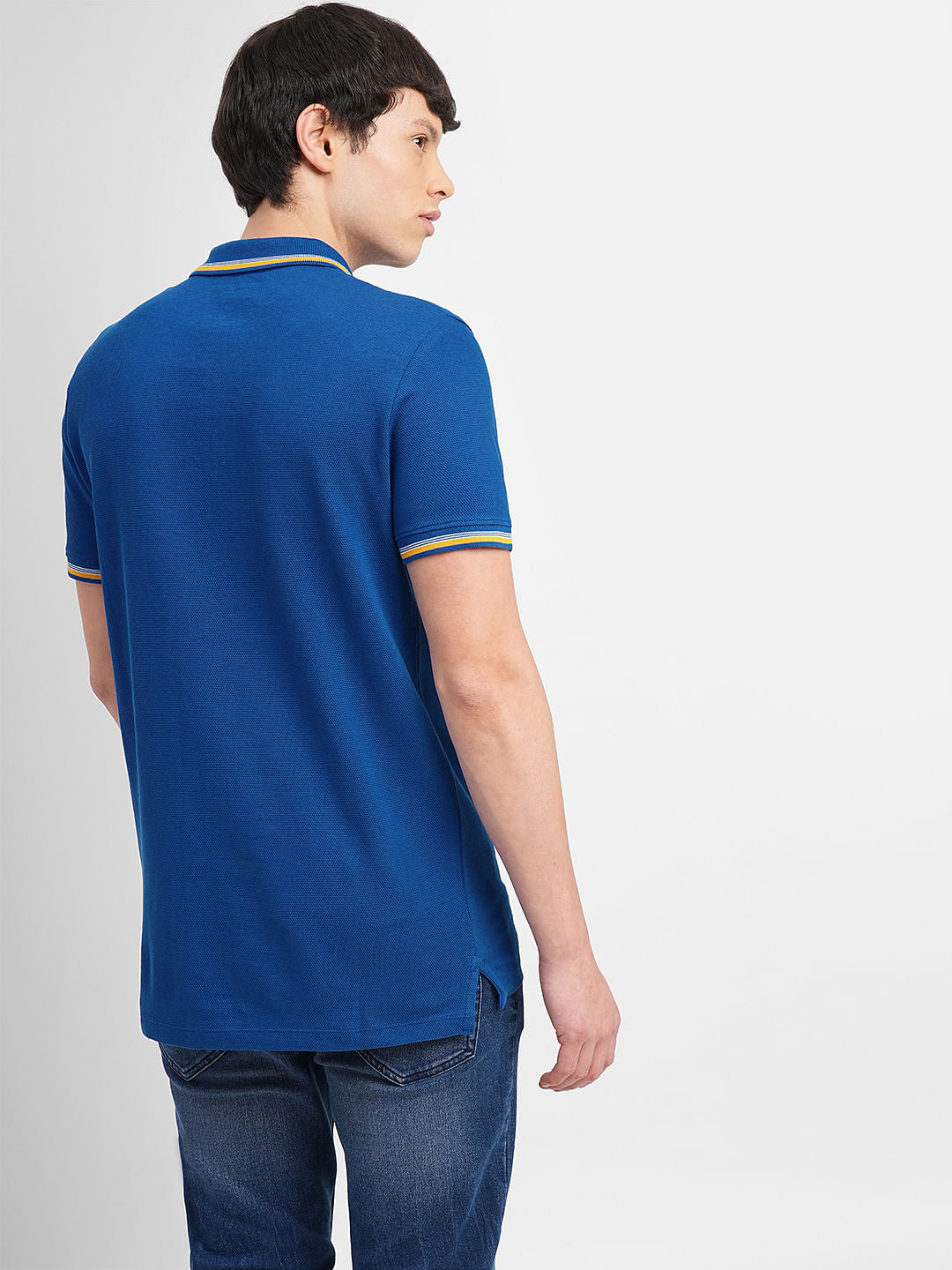 Dark Blue Contrast Tipping Polo T-shirt