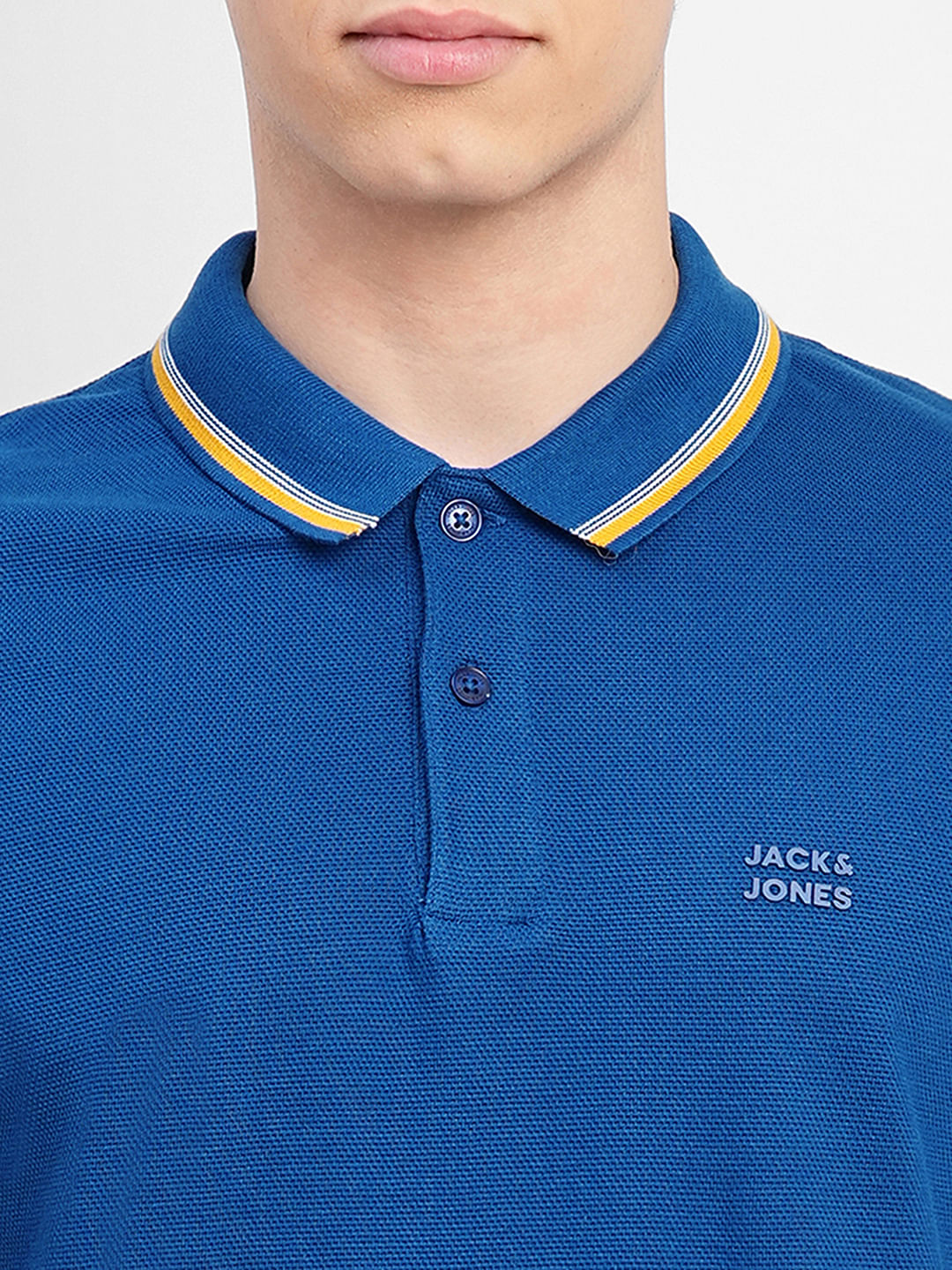 Dark Blue Contrast Tipping Polo T-shirt