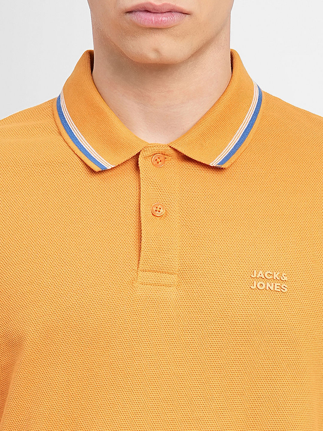 Orange Contrast Tipping Polo T-shirt