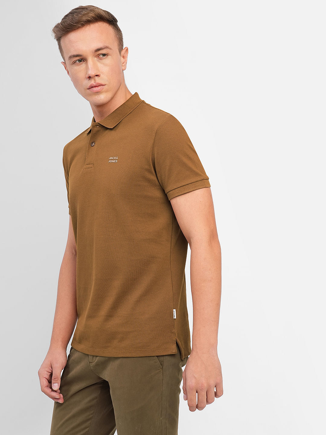 Dark Brown Polo Neck T-shirt