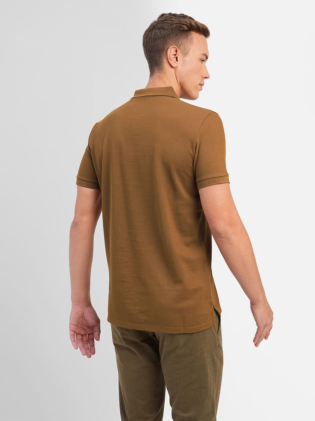 Dark Brown Polo Neck T-shirt