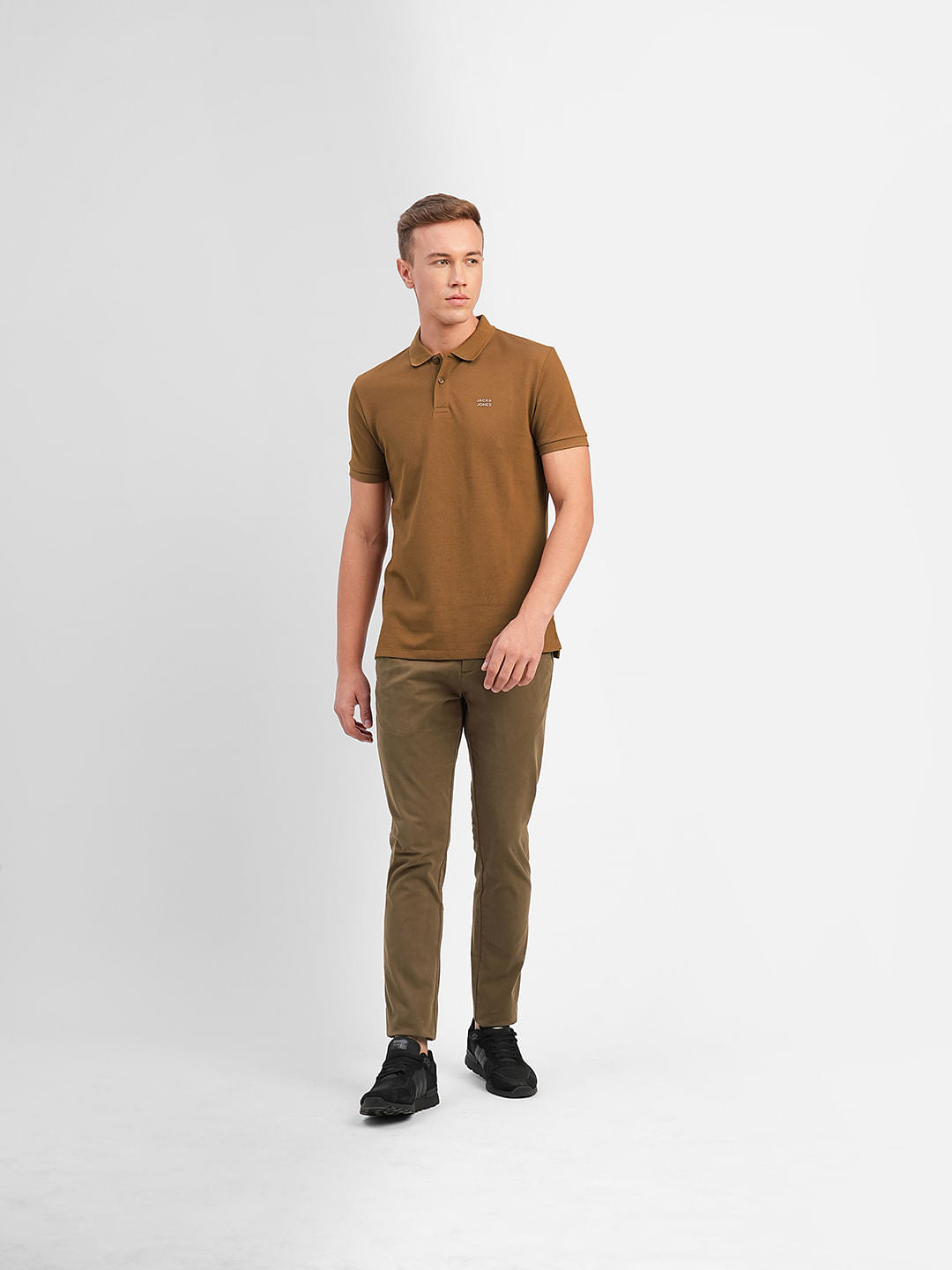 Dark Brown Polo Neck T-shirt