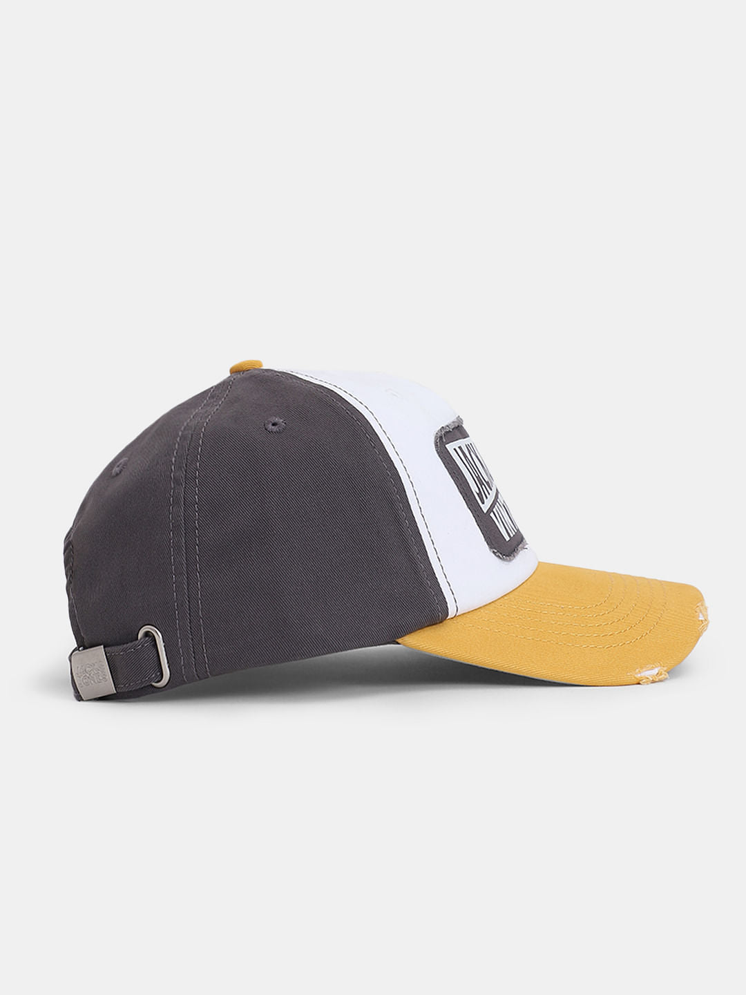 Yellow & Grey Logo Printed Cap