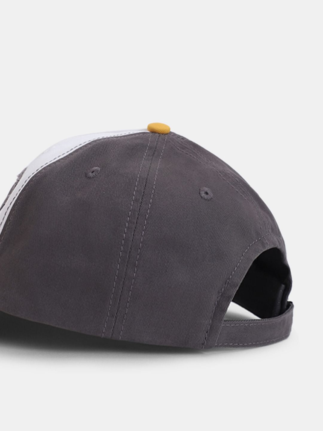 Yellow & Grey Logo Printed Cap