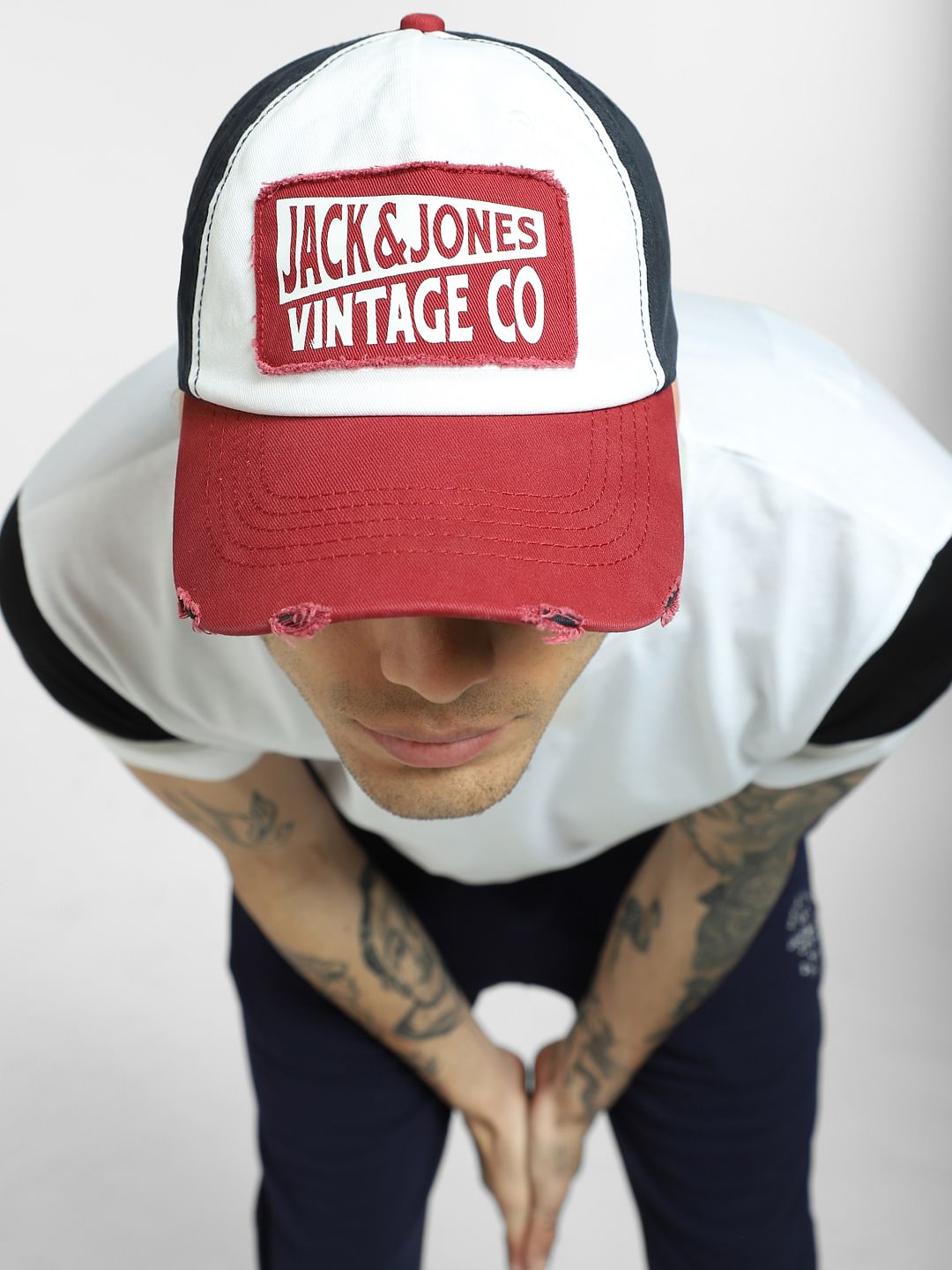 Red & White Logo Printed Cap