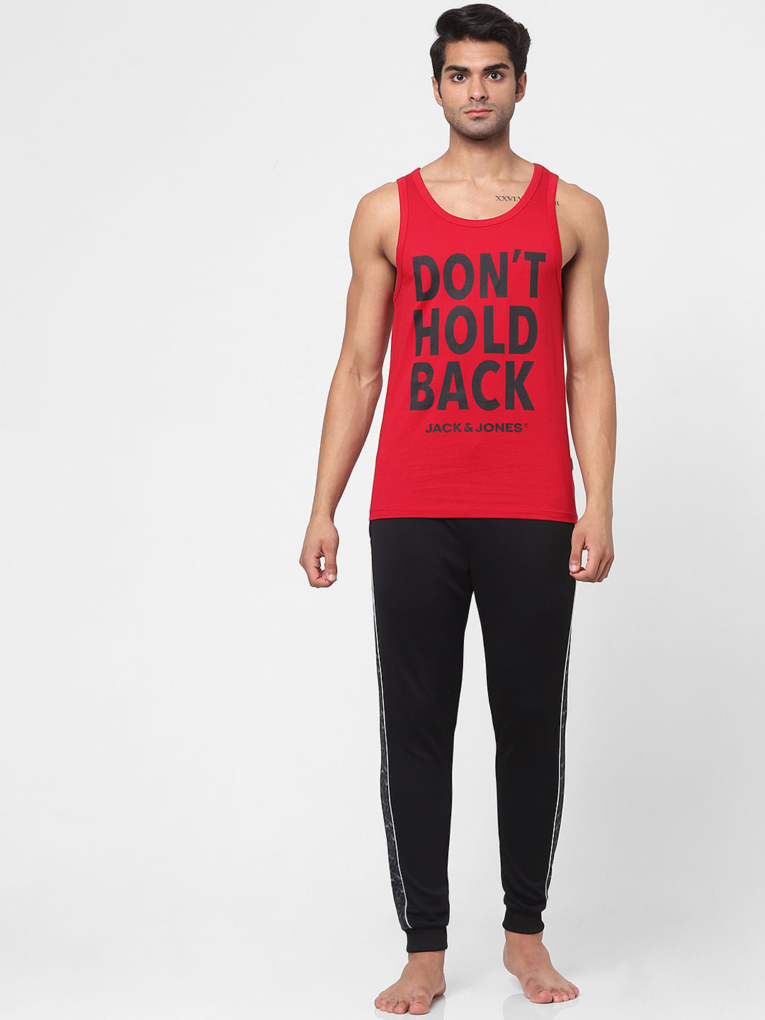 Red Slogan Print Vest