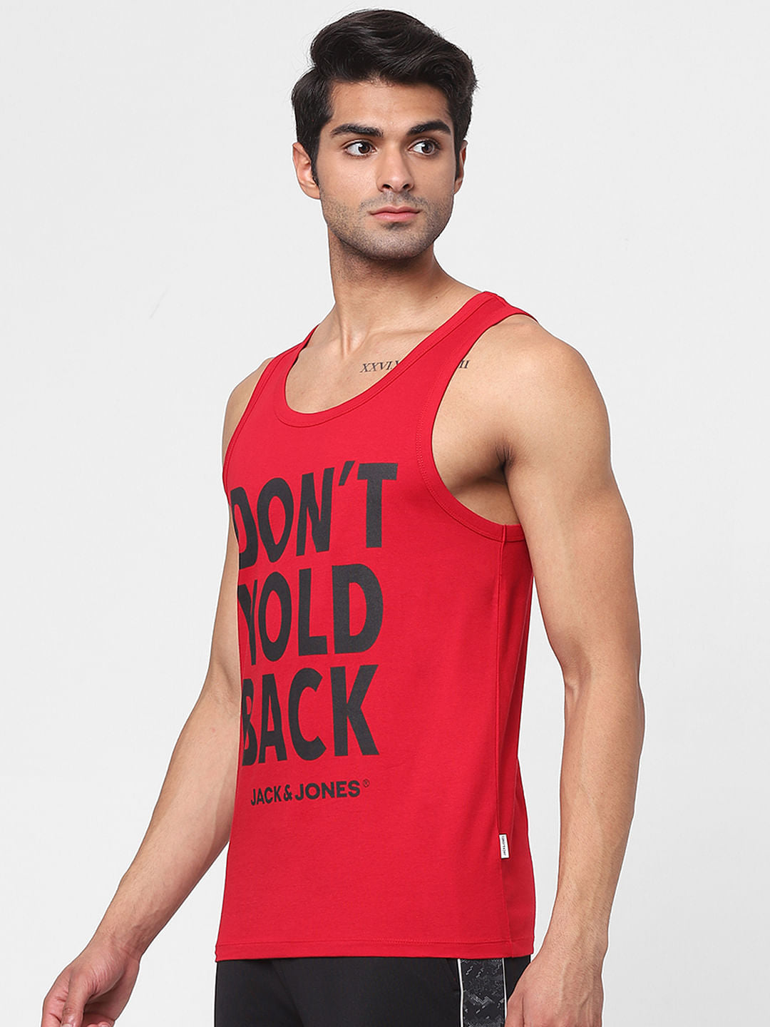 Red Slogan Print Vest