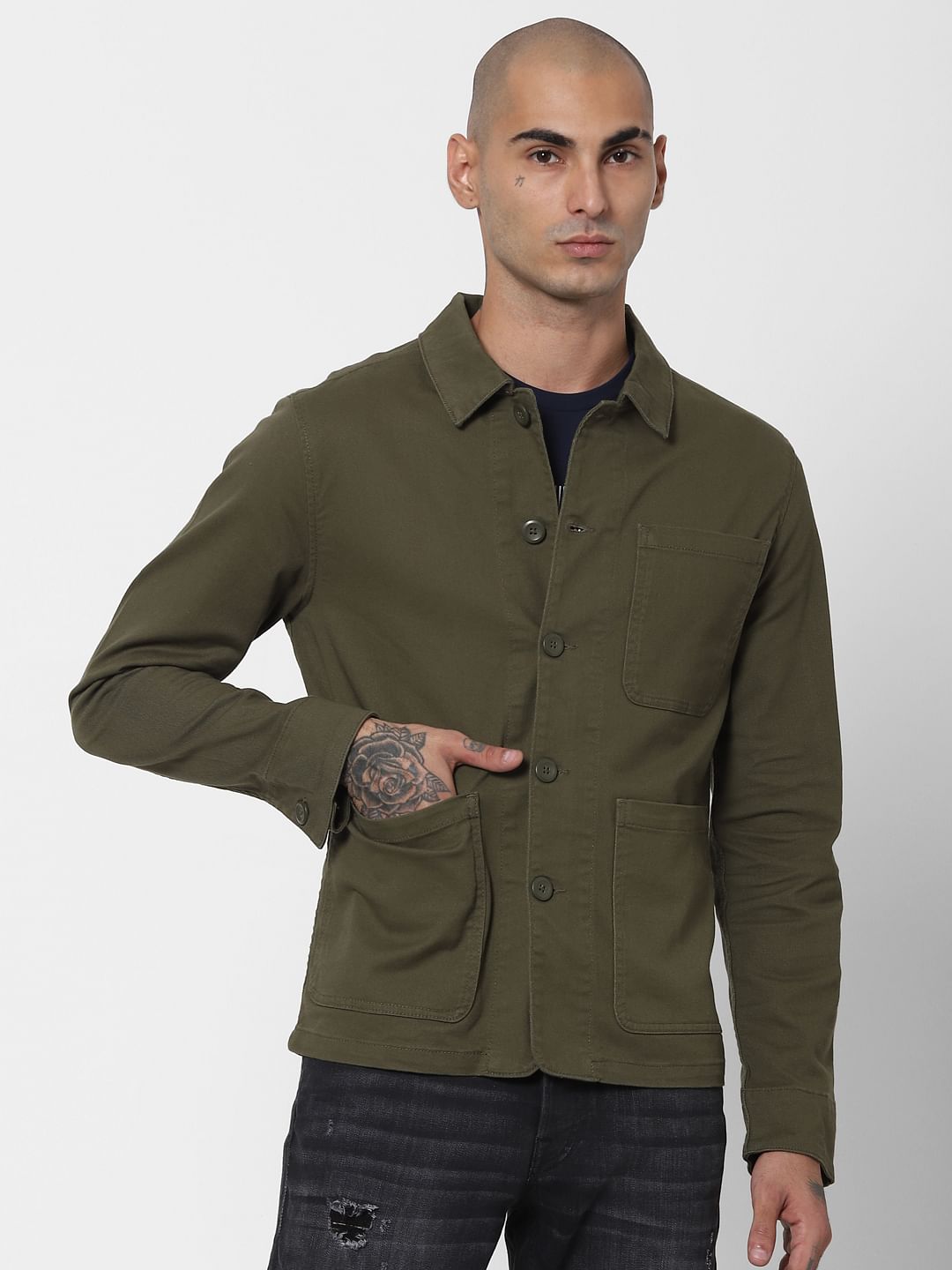 Green Twill Weave Jacket