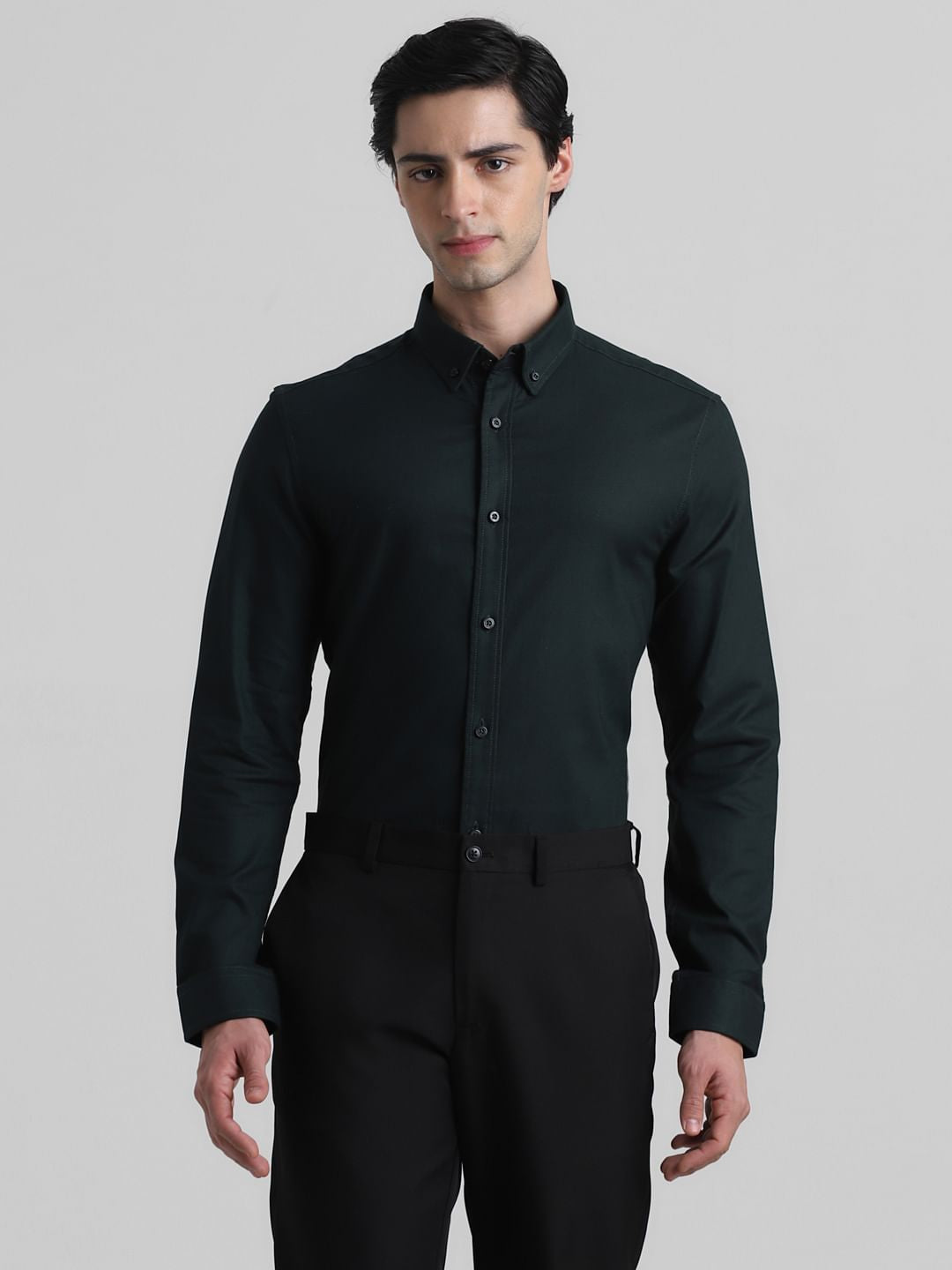 Dark Green Formal Full Sleeves Shirt