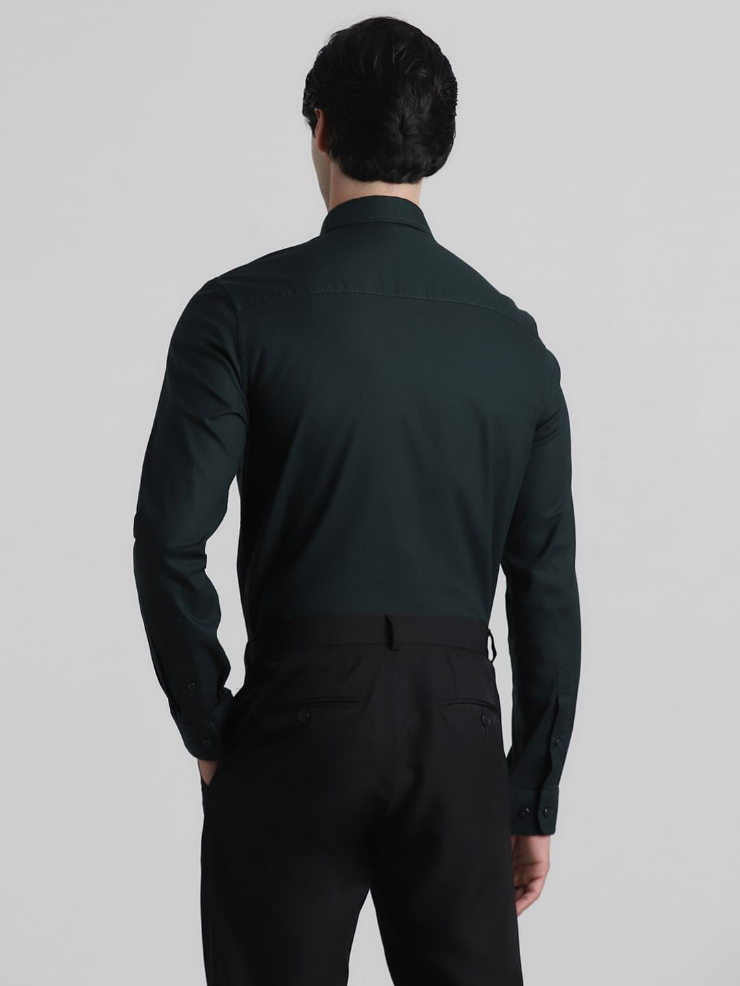 Dark Green Formal Full Sleeves Shirt
