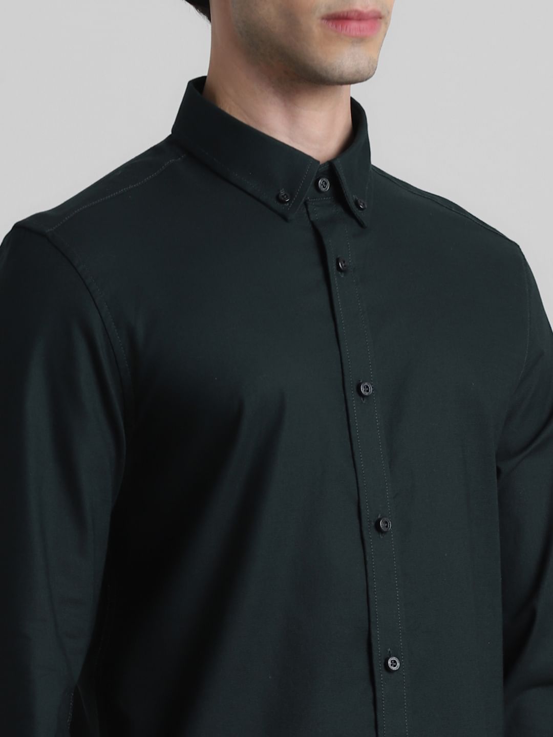 Dark Green Formal Full Sleeves Shirt
