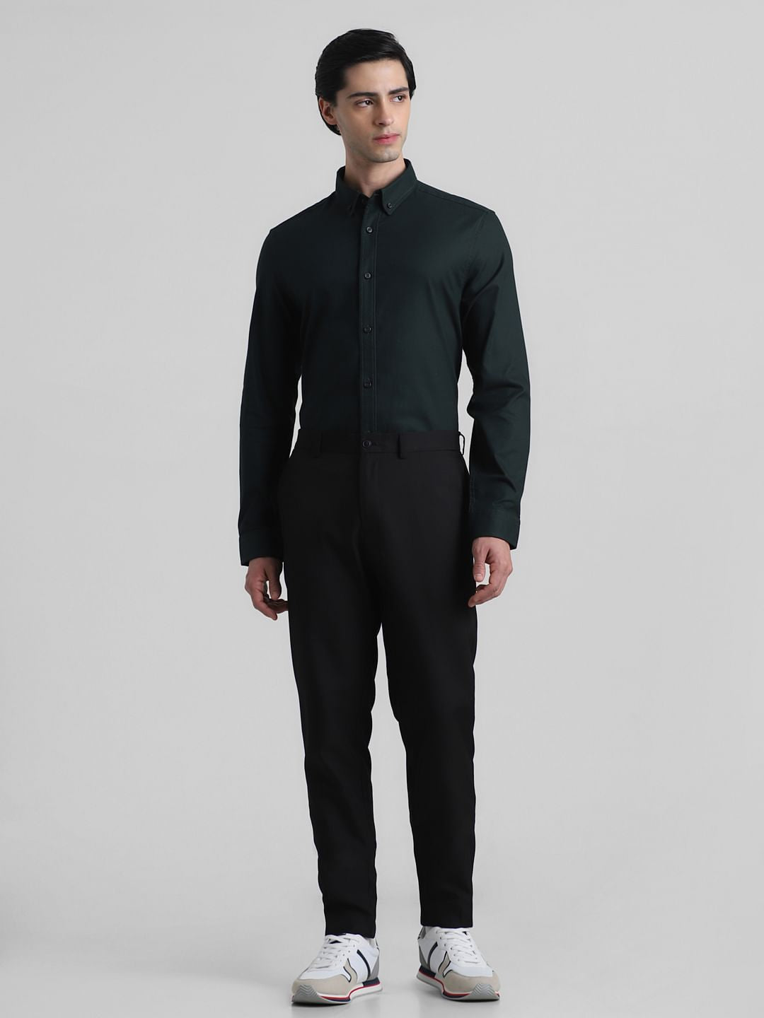 Dark Green Formal Full Sleeves Shirt
