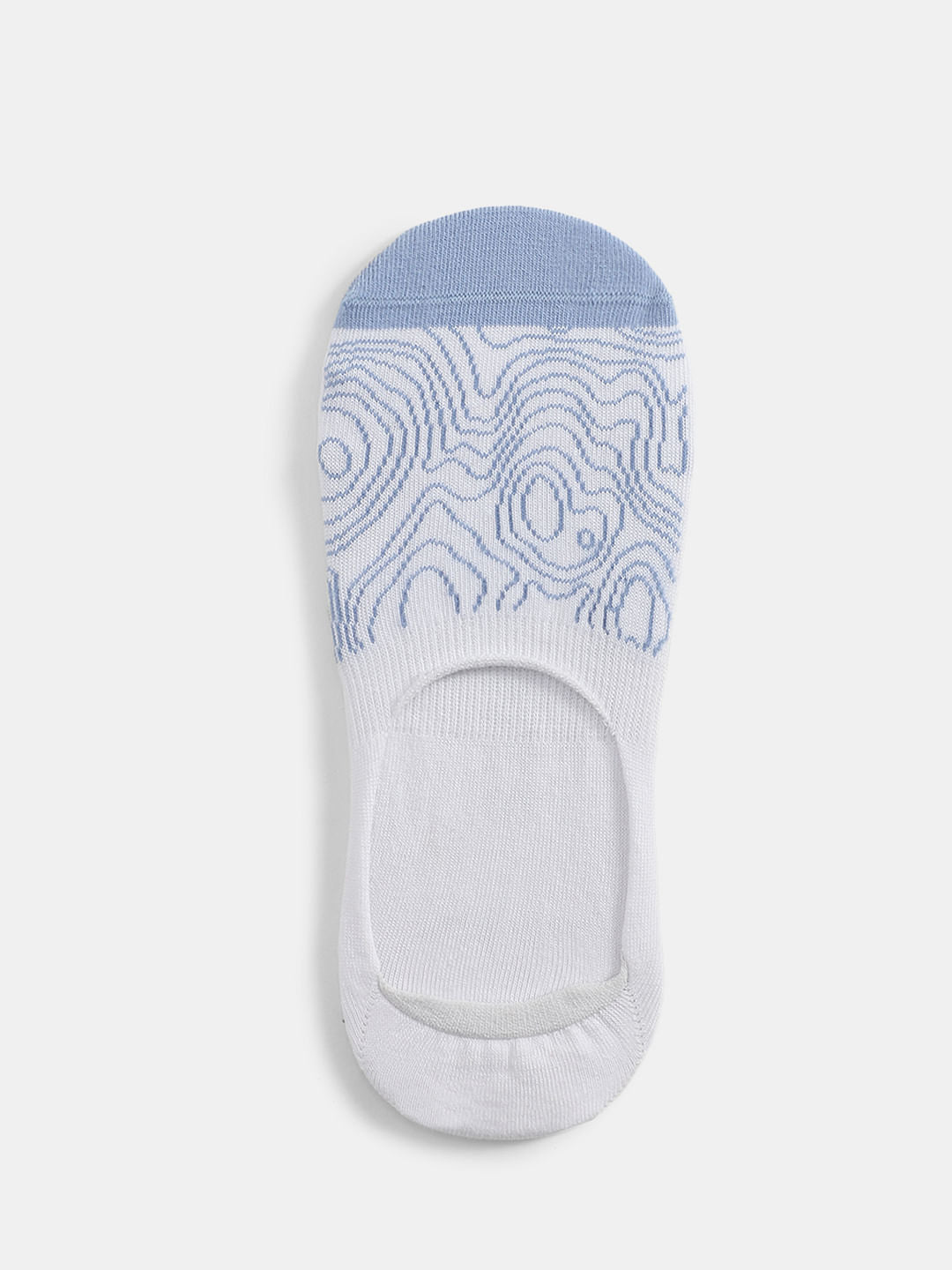 Light Blue Printed No-Show Socks