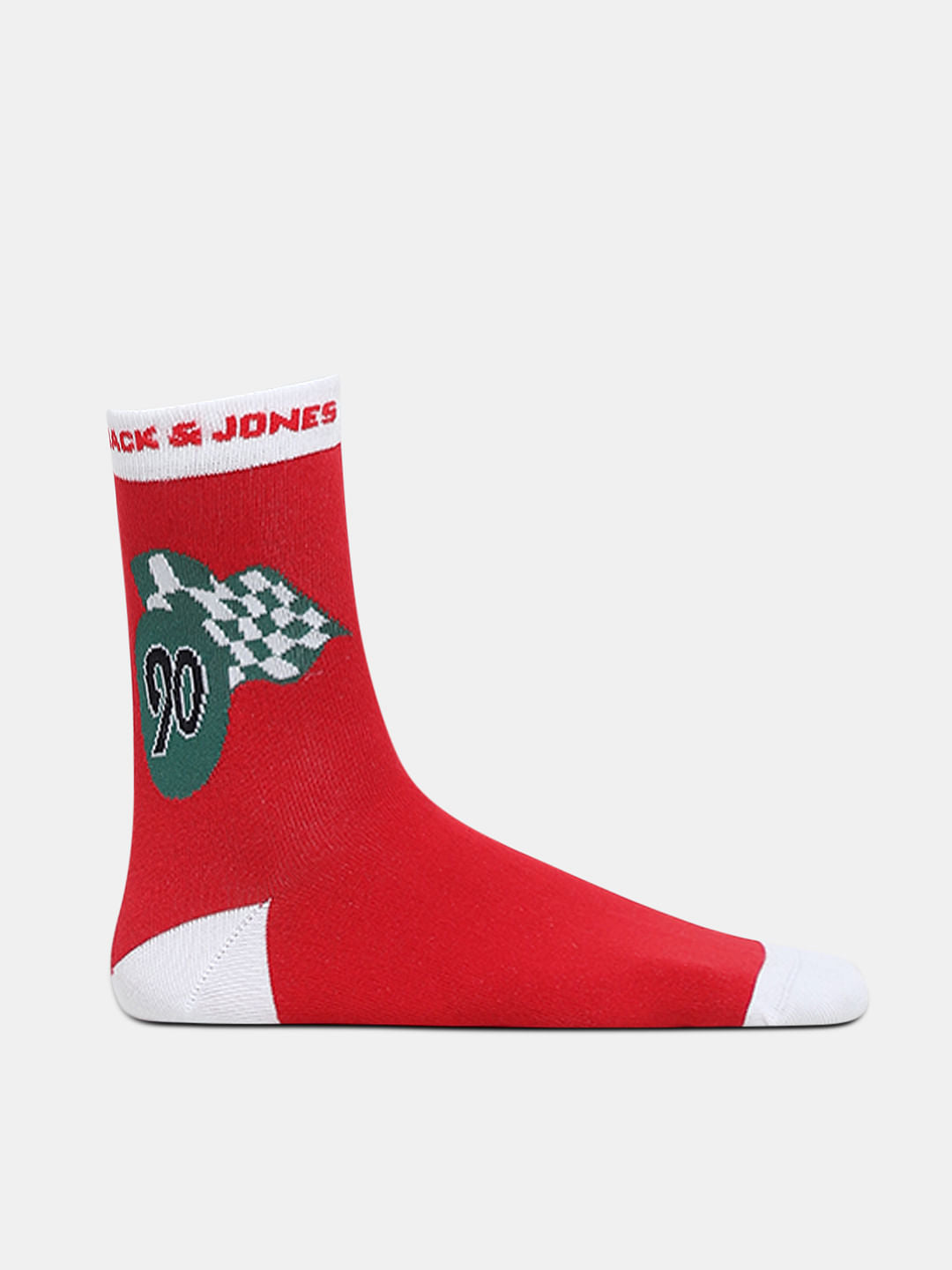 Pack of 2 Racer Print Mid-Length Socks