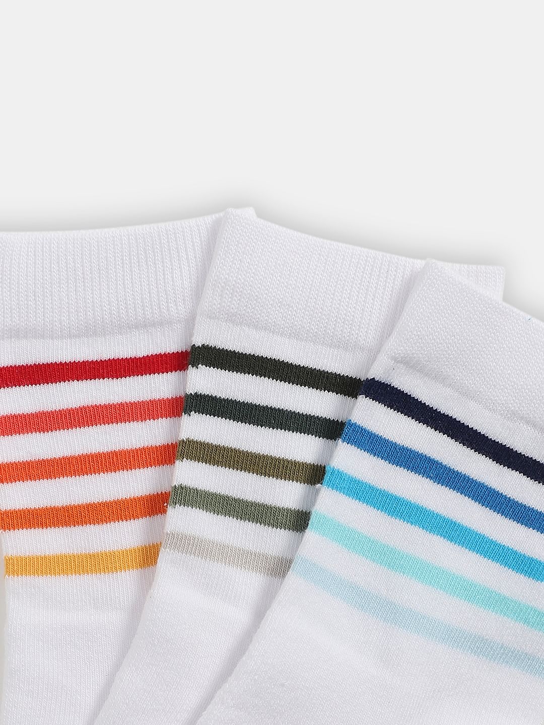 Pack of 3 Striped Mid-Length Socks