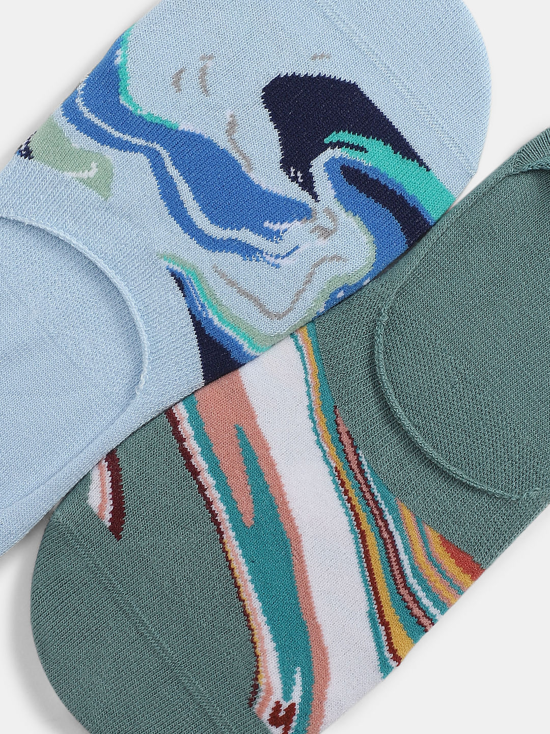 Pack of 2 Printed No-Show Socks