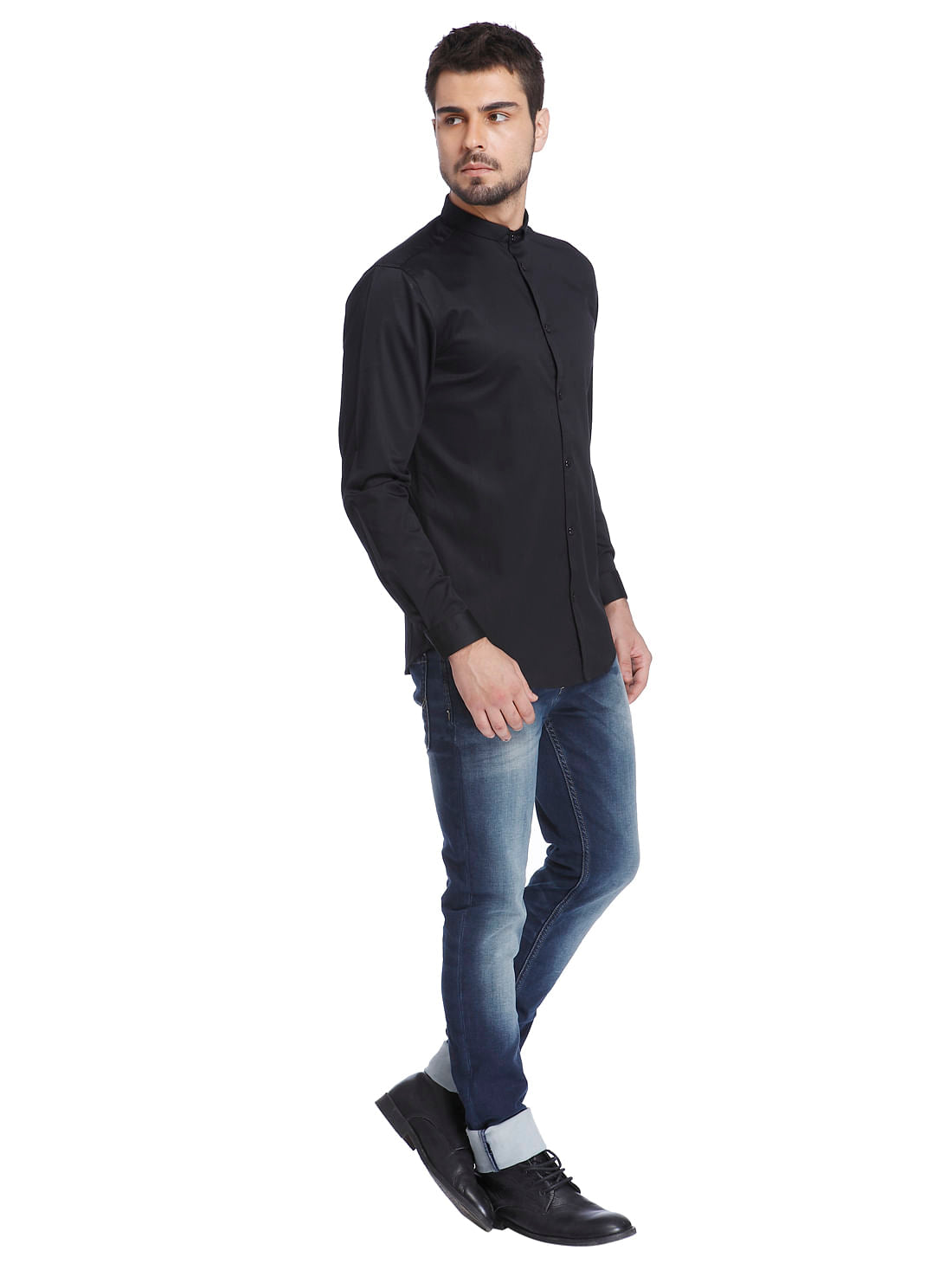 Solid Black Casual Shirt