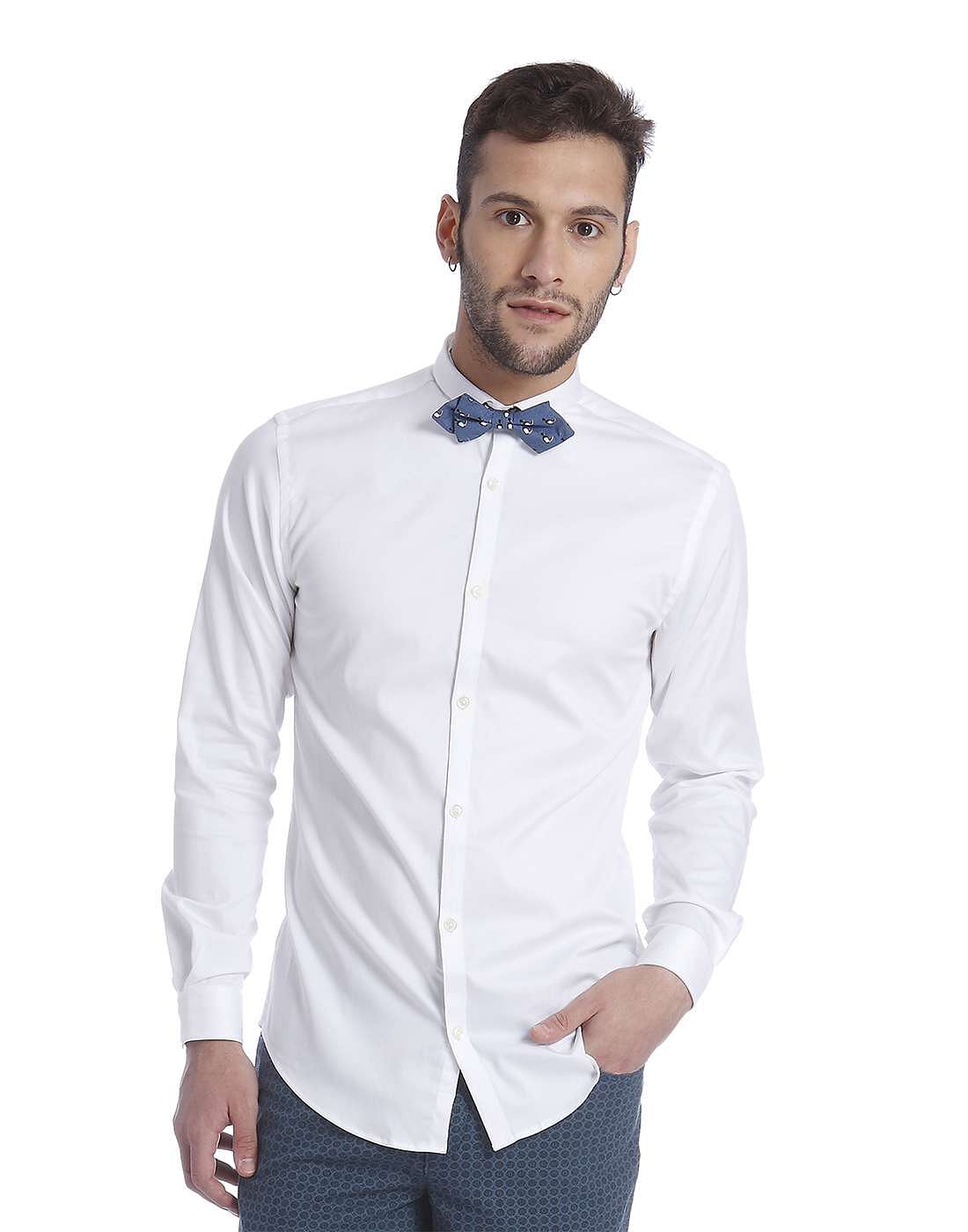 Solid White Casual Shirt