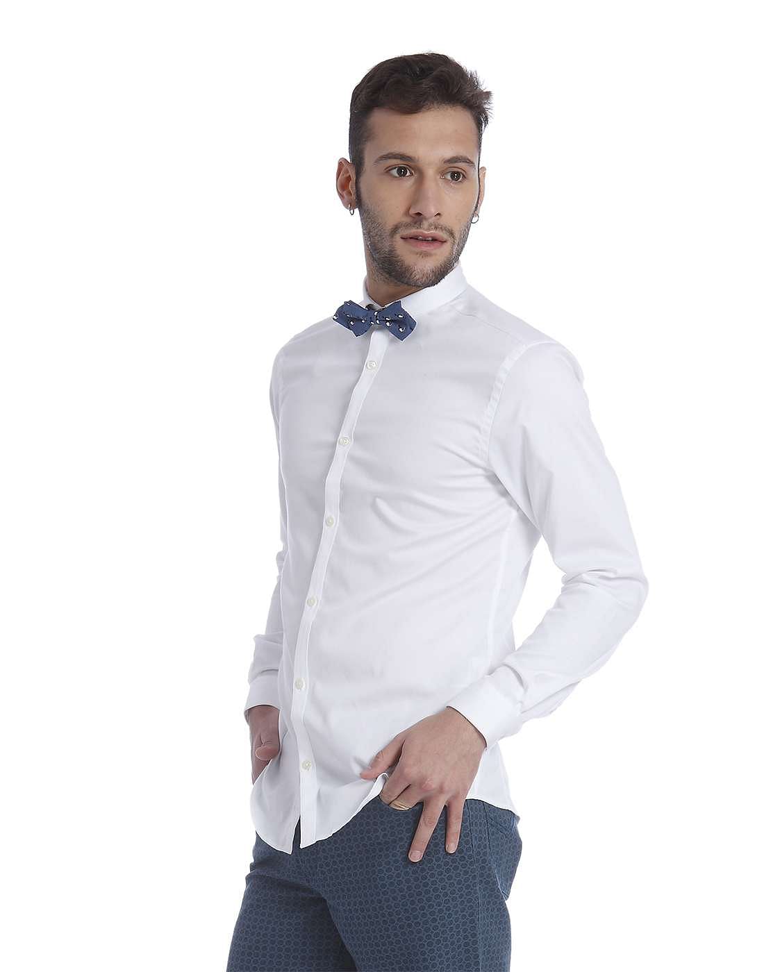 Solid White Casual Shirt