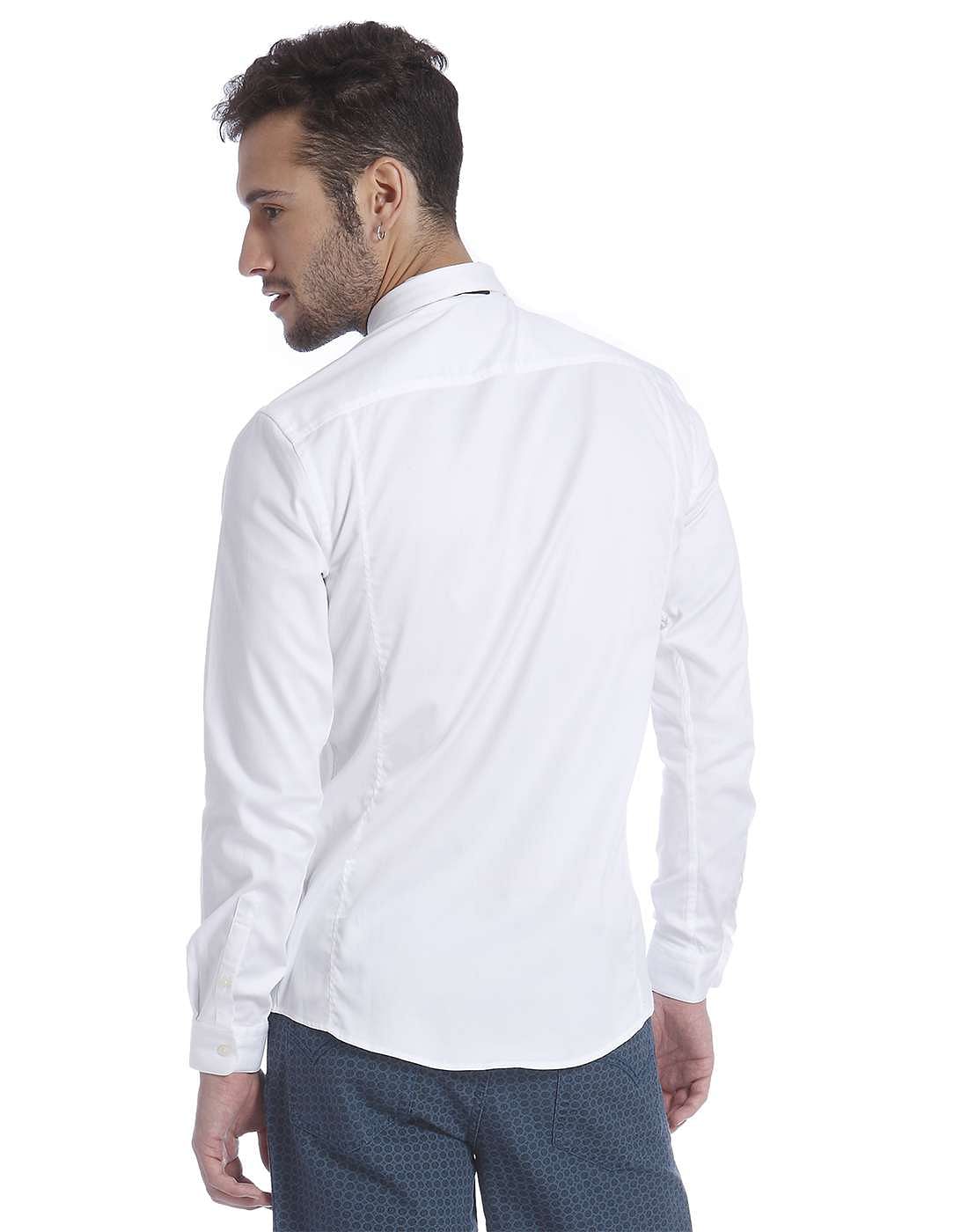 Solid White Casual Shirt