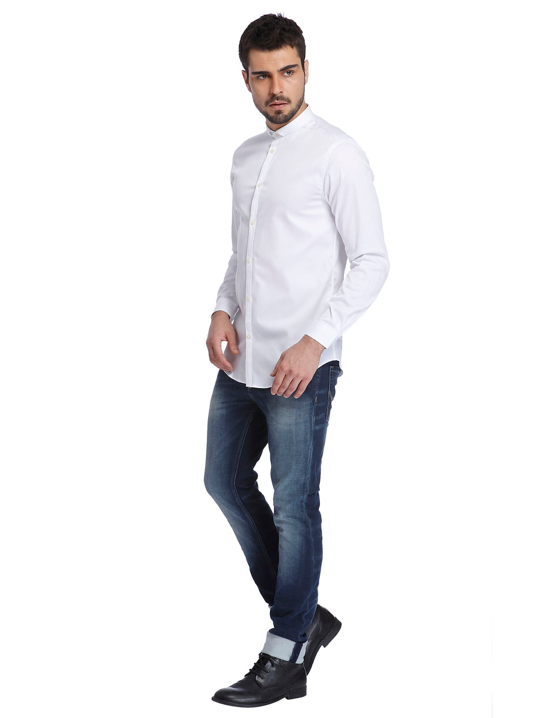Solid White Casual Shirt
