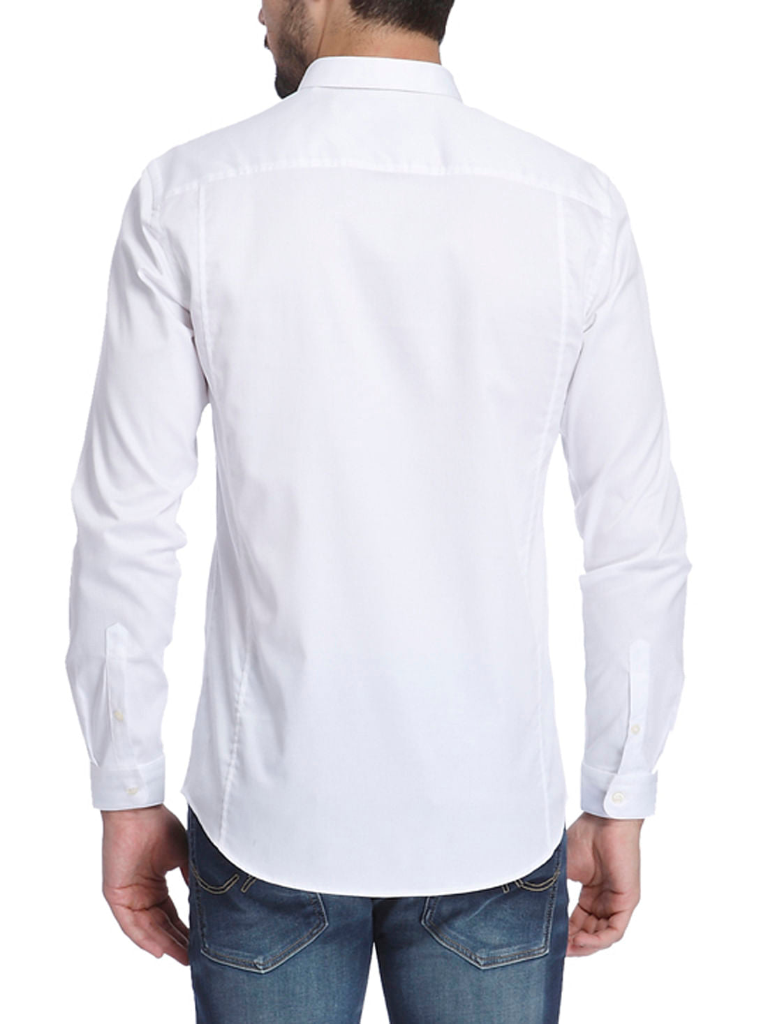 Solid White Casual Shirt