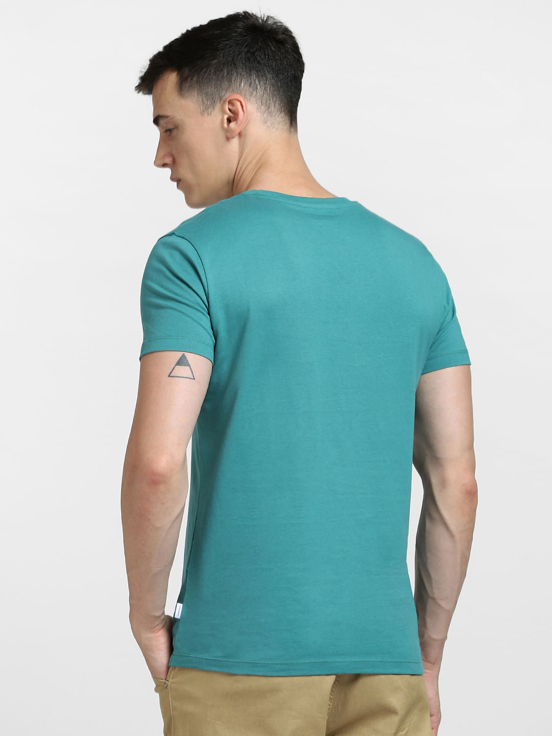 Blue Typographic Print Crew Neck T-shirt