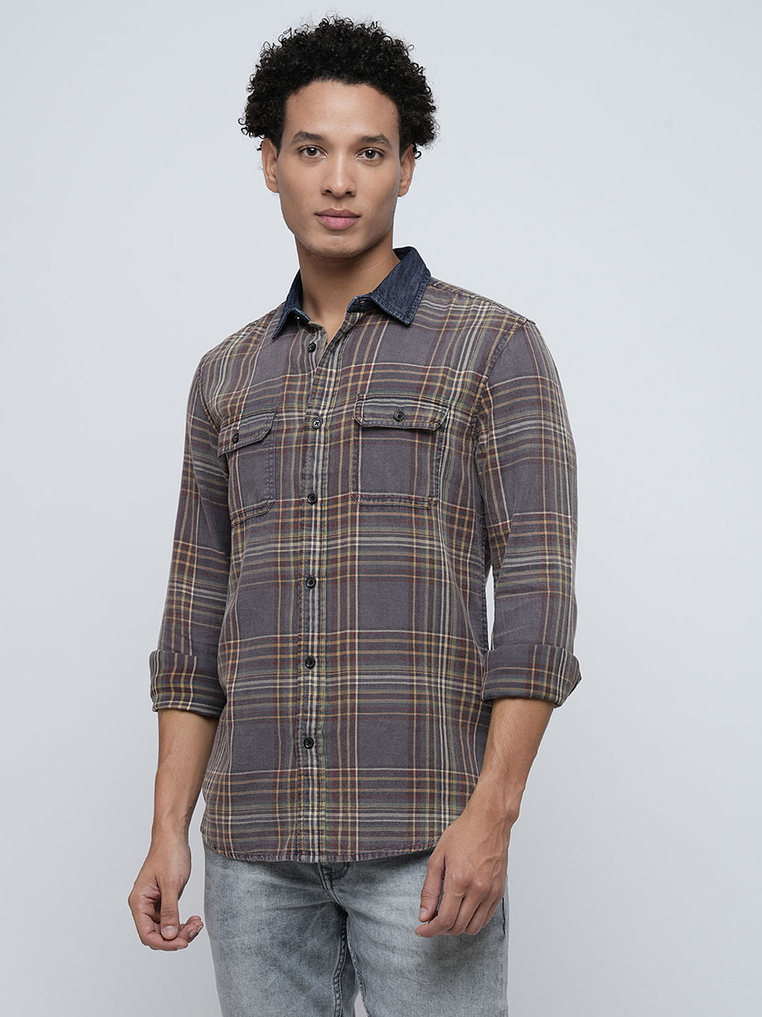 PRODUKT by JACK&JONES Brown Check Cotton Shirt