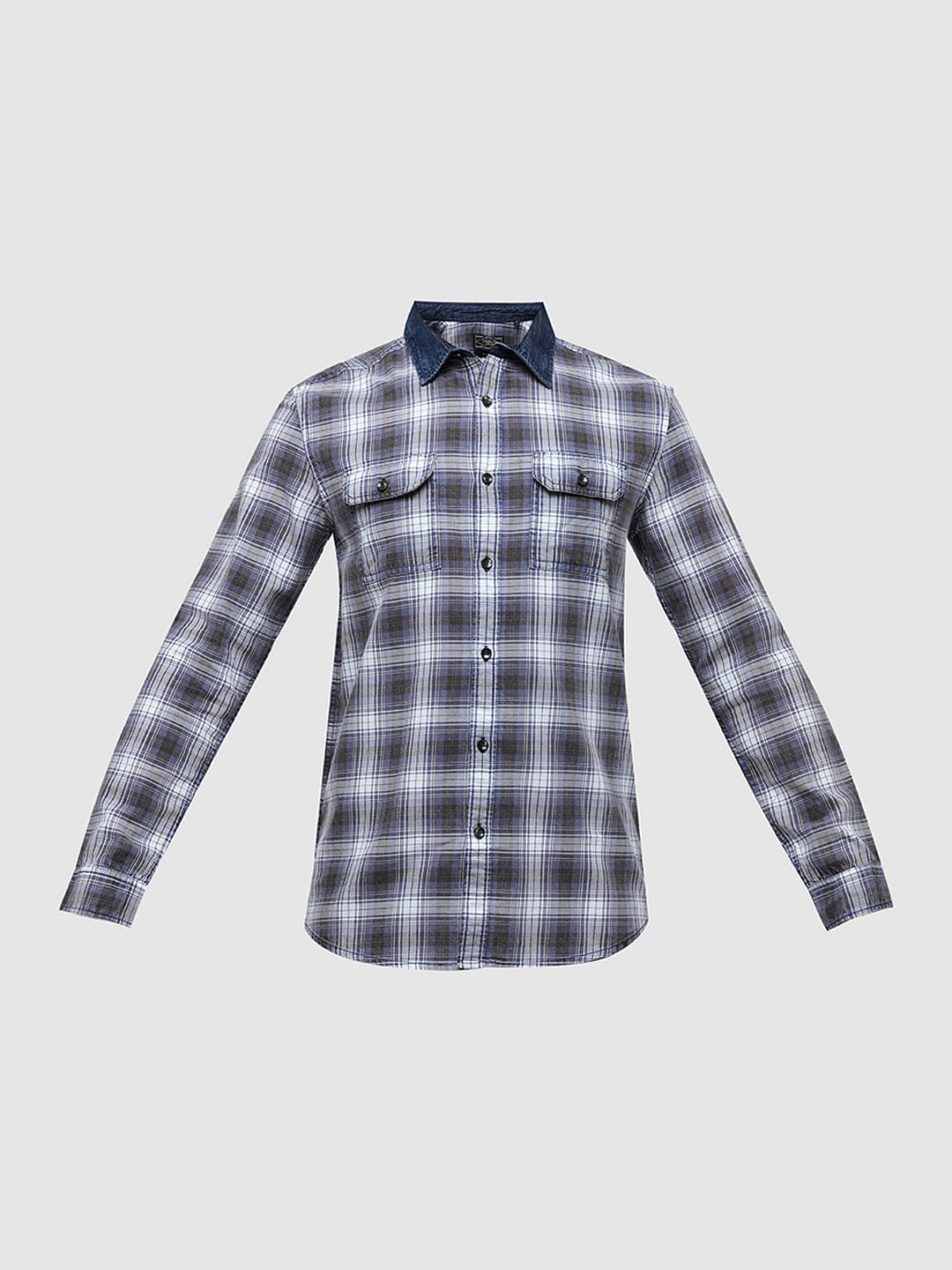 PRODUKT by JACK&JONES Blue Check Cotton Shirt