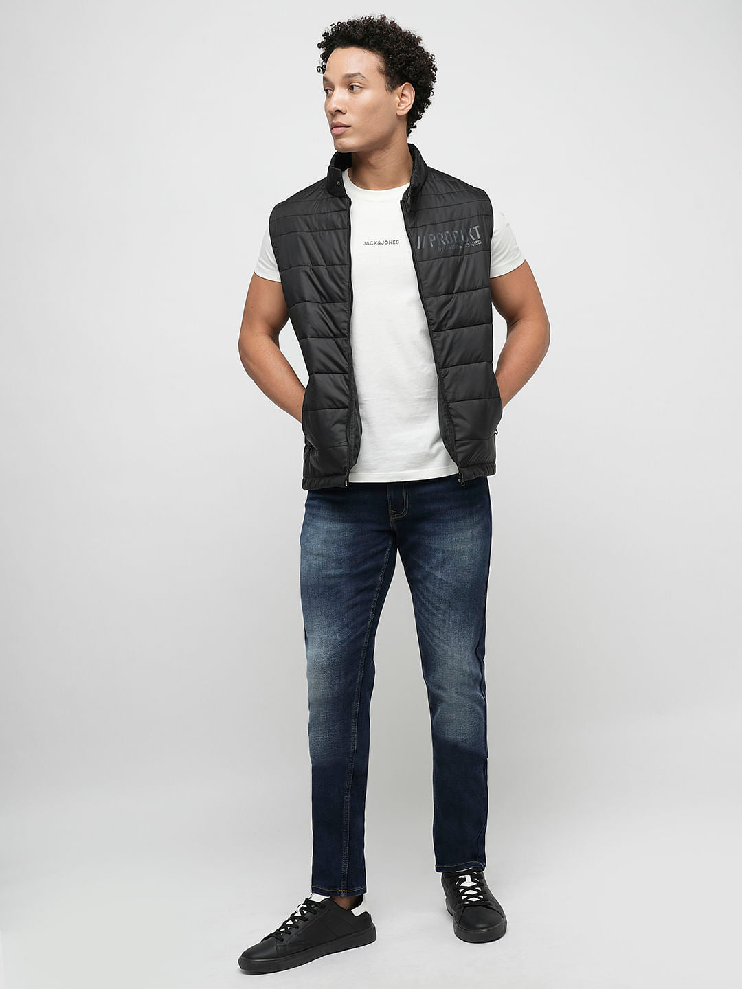 PRODUKT by JACK&JONES Black Sleeveless Puffer Jacket