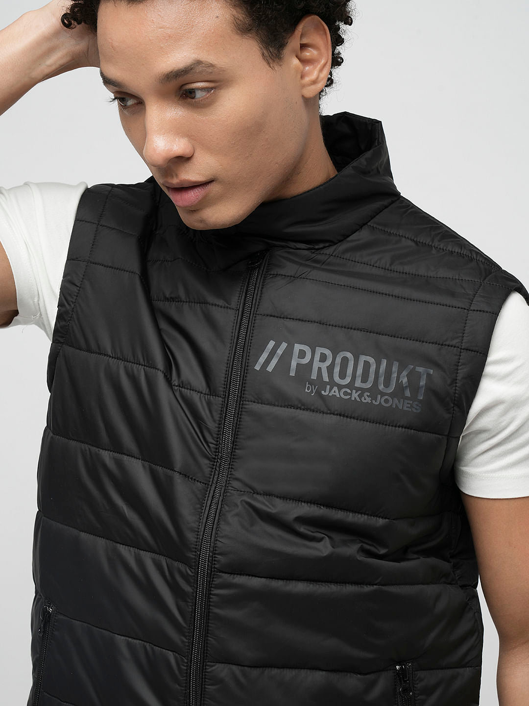PRODUKT by JACK&JONES Black Sleeveless Puffer Jacket