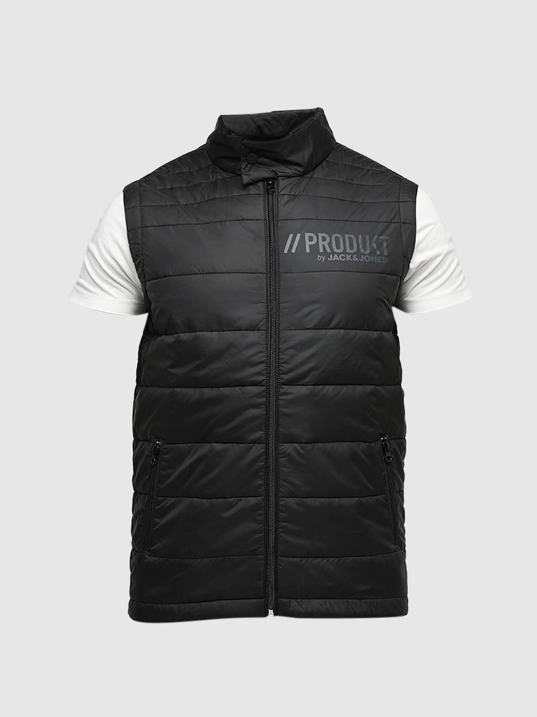 PRODUKT by JACK&JONES Black Sleeveless Puffer Jacket