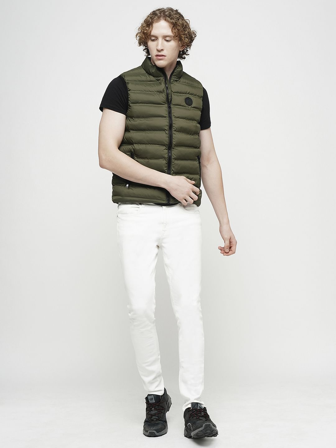 PRODUKT by JACK&JONES Olive Green Sleeveless Puffer Vest
